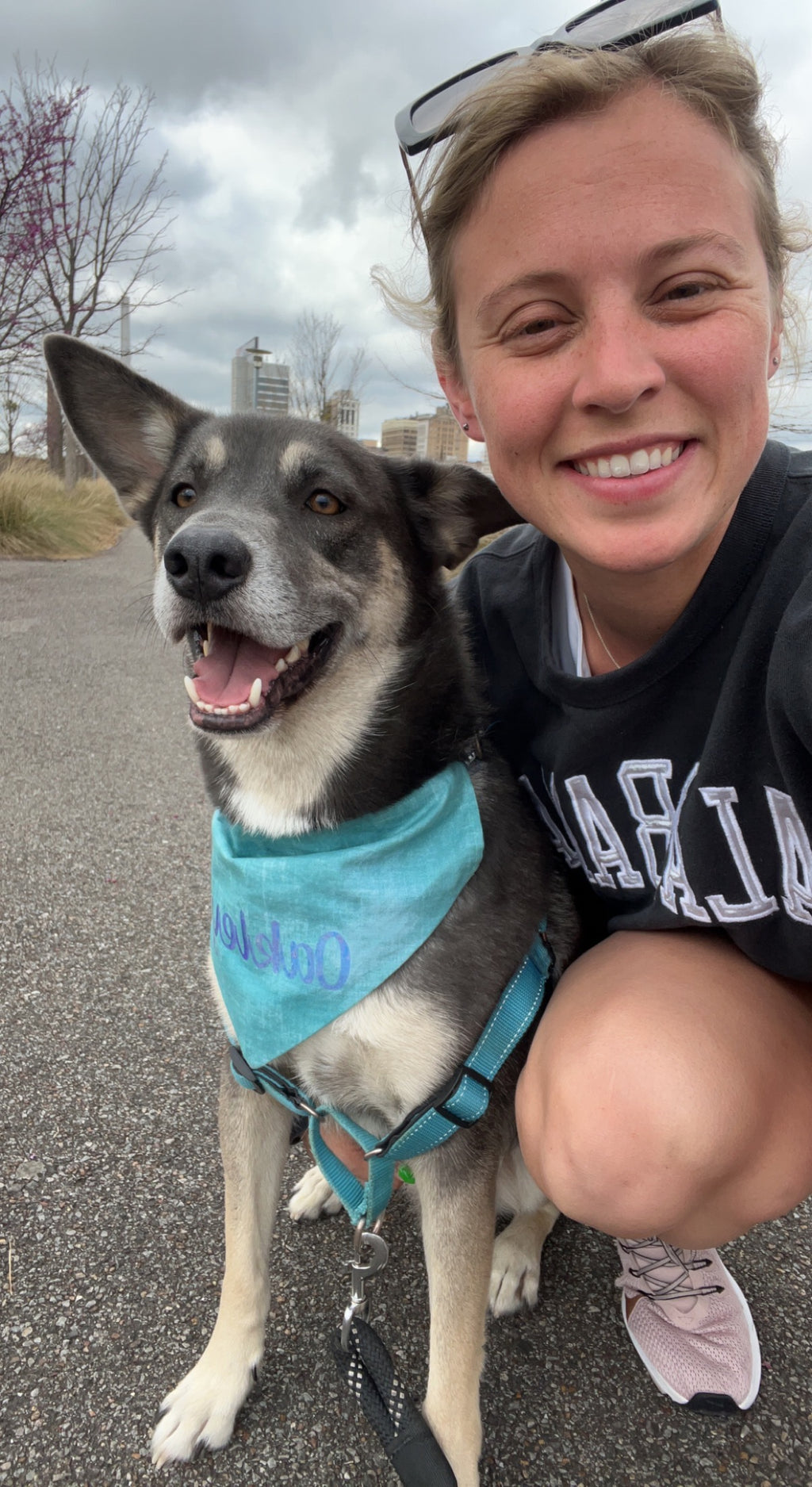 Teal Brush Strokes Bandana