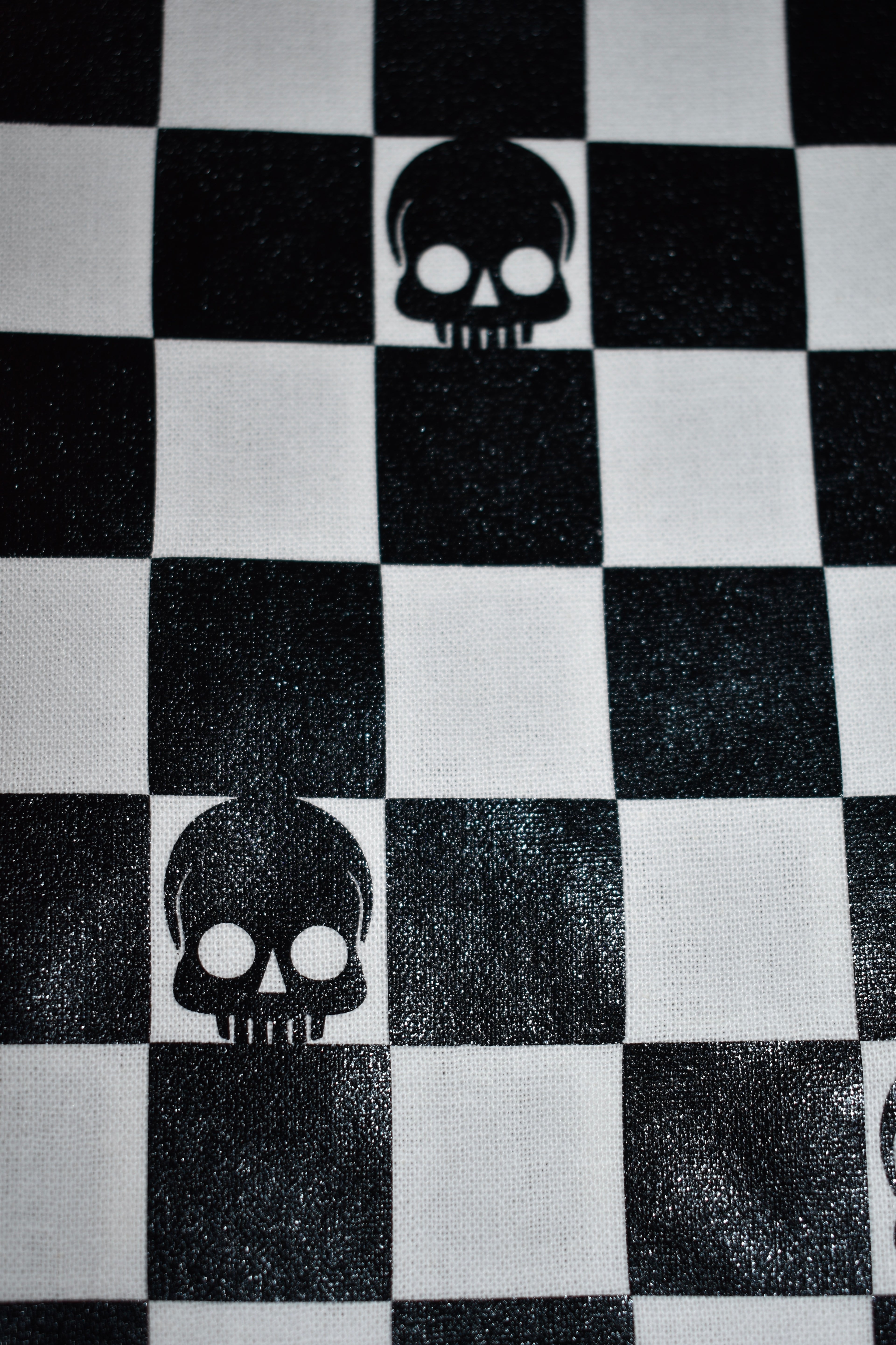 Checkerboard Skull Bandana