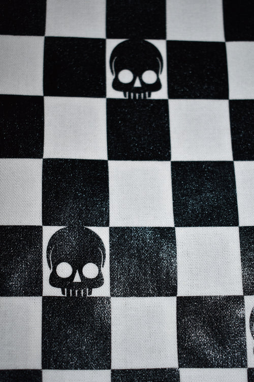 Checkerboard Skull Bandana