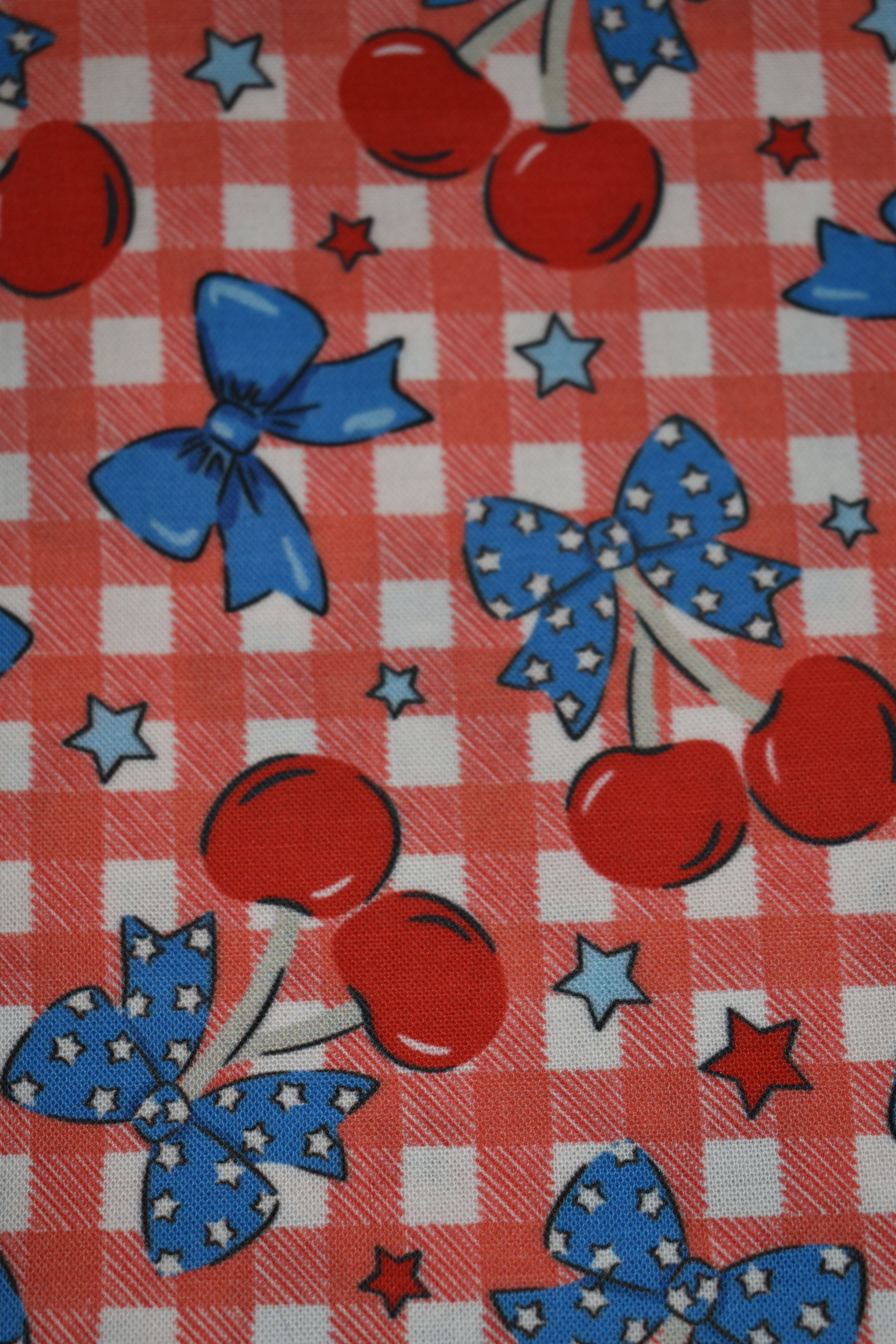 Patriotic Bow Cherries Bandana