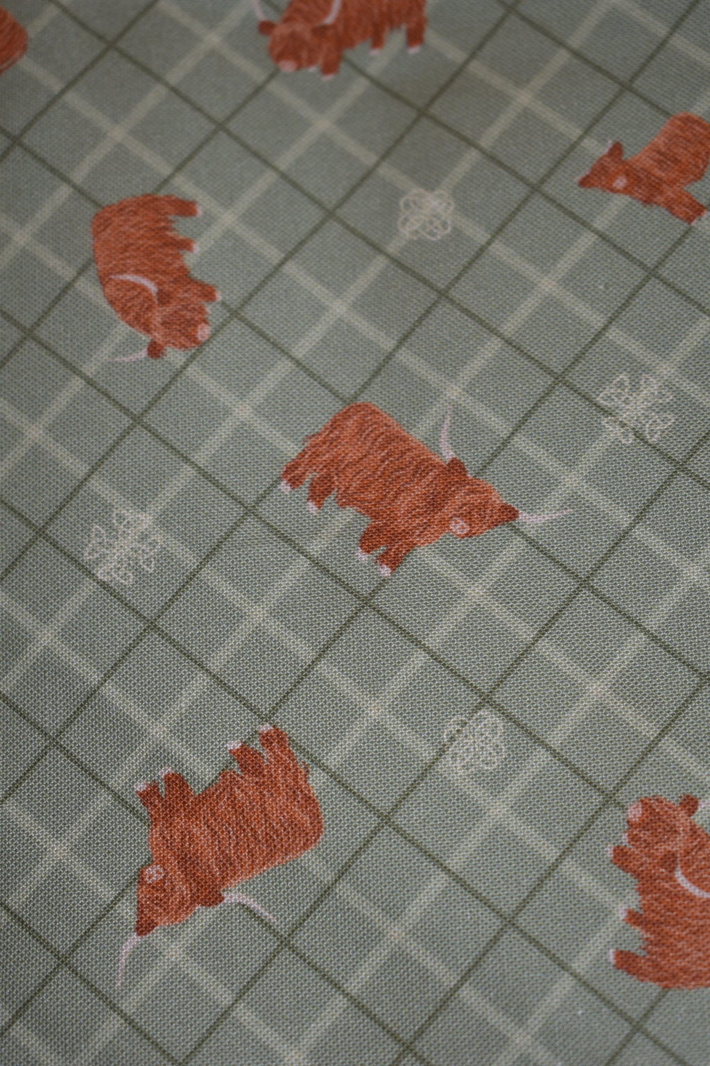 Highland Cow Plaid Bandana